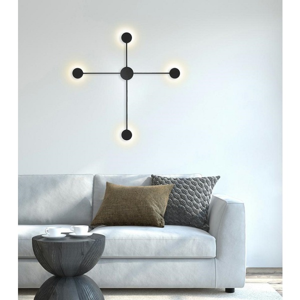 Lampa ścienna SHADOW 4 CLOSE czarna - Moosee